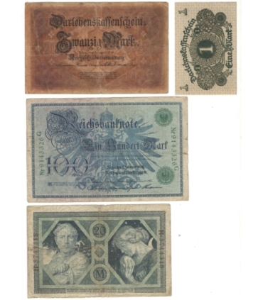 Niemcy, banknoty 1908-1920, stany 2 i 4