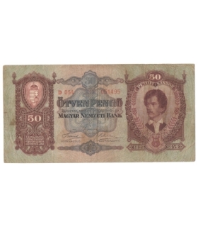 Węgry, 50 pengo 1932, seria D, stan 3+