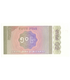 Myanmar, 50 pyas, stan 1-