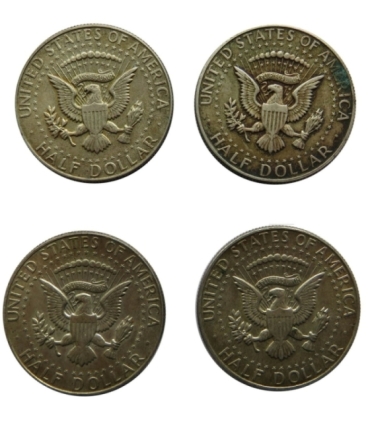 USA, 4 x 1/2 dolara half dollar Kennedy 1965, stan 1-