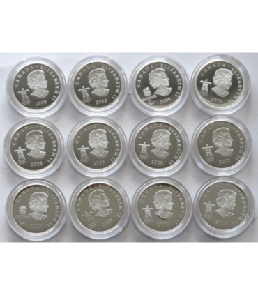 Kanada - Zestaw 12 monet + sztabka - Olimpiada Vancouver