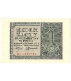 Banknot 1 złoty 1941, stan 1-, BD 3119847