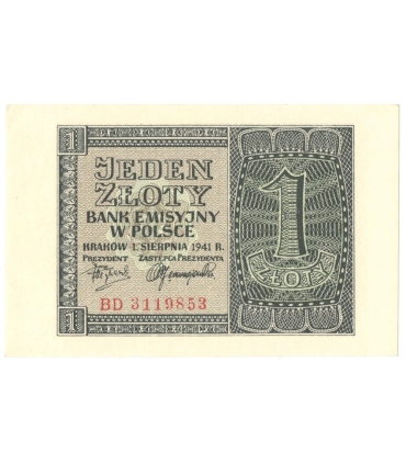 Banknot 1 złoty 1941, stan 1-, BC 3119853