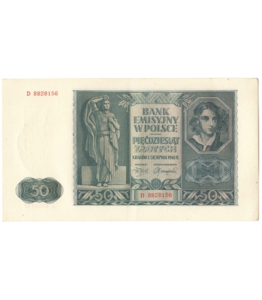 Banknot 50 złotych 1941 stan 2+, D 9928156