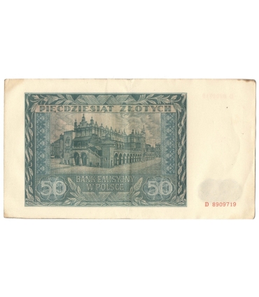 Banknot 50 złotych 1941 stan 3, D 8909719