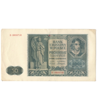 Banknot 50 złotych 1941 stan 3, D 8909718