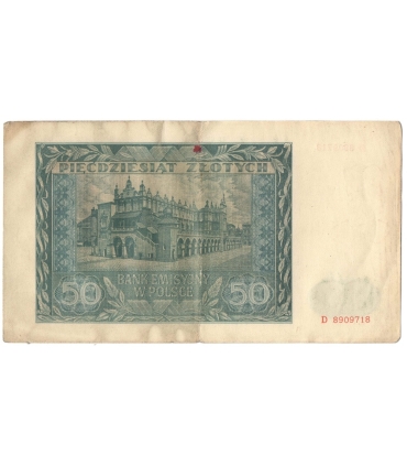 Banknot 50 złotych 1941 stan 3, D 8909718