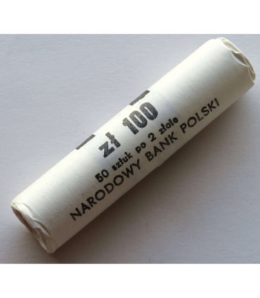 Rolka bankowa 50 szt. x 2 zł, 1990, mennicze