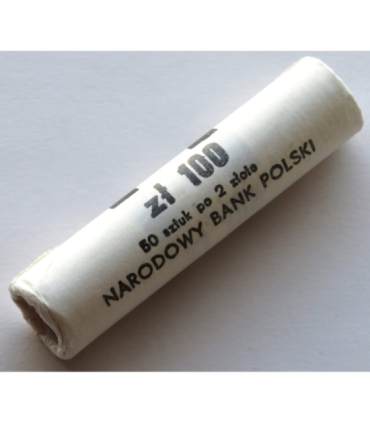 Rolka bankowa 50 szt. x 2 zł, 1990, mennicze