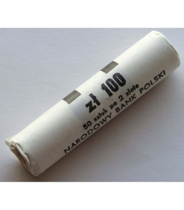 Rolka bankowa 50 szt. x 2 zł, 1990, mennicze