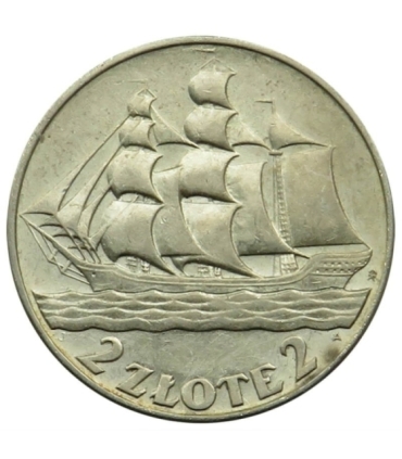 2 zł, Żaglowiec, 1936, stan 2-