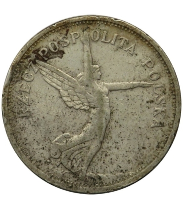 5 zł, Nike, 1928, ze znakiem mennicy, stan 3