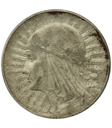 10 złotych, Głowa kobiety, 1932 ze znakiem, stan 3