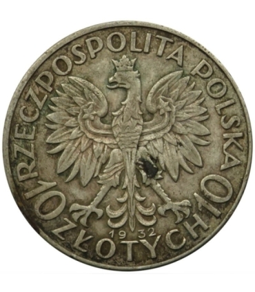 10 złotych Głowa kobiety 1932, stan 3