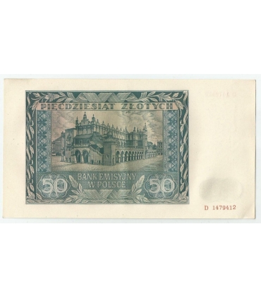 Banknot 50 złotych 1941 stan 2+, D 1479412