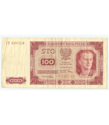 100 zł, 1948, stan 3, seria IY 8397528