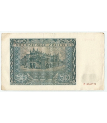 50 złotych 1941, stan 3, Seria D 8909721