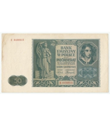 Banknot 50 złotych 1941 stan 2, E 6498615