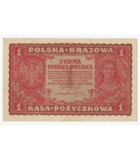 1 marka polska, PKKP, 1919, I serja EA 987336, stan 1-