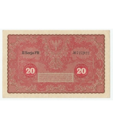 20 marek polskich (PKKP) 1919, stan 1-, II Serja FR 727,922,
