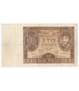 Banknot 100 zł 1934 rok, seria C.A. 5829073, stan 3