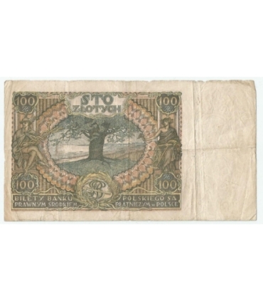 Banknot 100 zł 1934 rok, seria BD. 0192384, stan 5