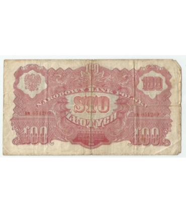 100 zł 1944, seria BM 051209, stan 4, "obowiązkowe"