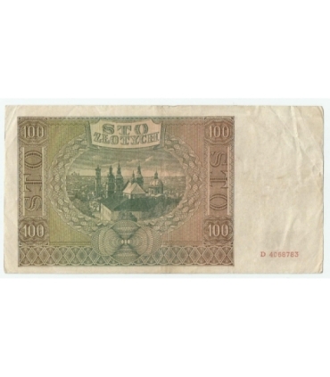 Banknot 100 złotych 1941 stan 3, Ser. D 4068783