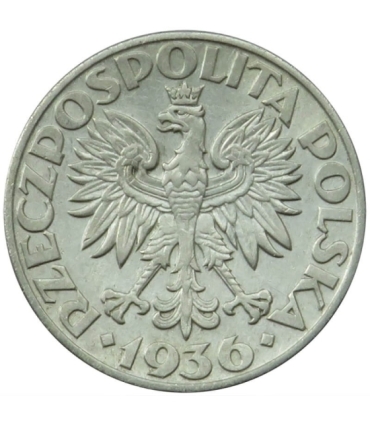 2 zł, Żaglowiec, 1936, stan 2-