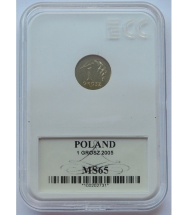 1 grosz, 2005, MS 65