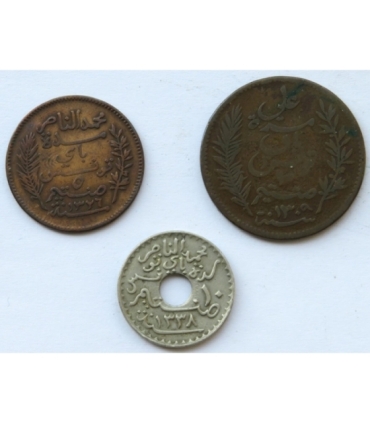 Tunezja, Zestaw monet 1882-1920 r.