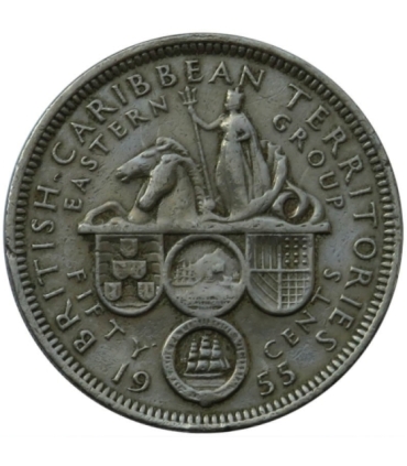 Państwa Wschodniokaraibskie, 50 centów, 1955