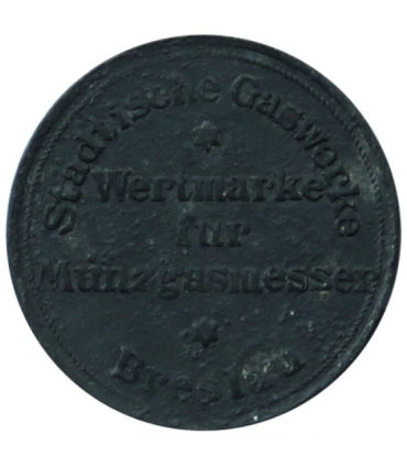 Wrocław, żeton na gaz, 1921 r.