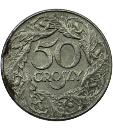 50 groszy 1938, niklowana, stan 2-