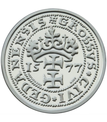 Replika Gdańsk, grosz oblężniczy 1577, Srebro 925, 2009 r.