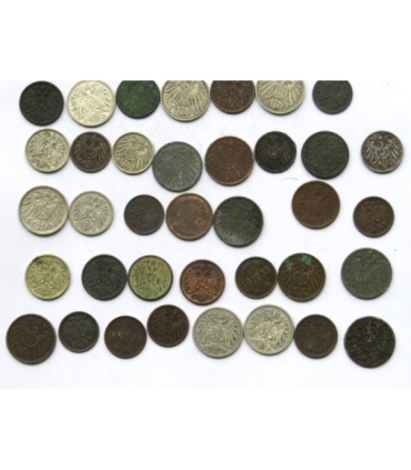 Niemcy, monety z przełomu XIX i XX wieku, zestaw 68 sztuk