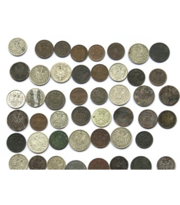 Niemcy, monety z przełomu XIX i XX wieku, zestaw 68 sztuk