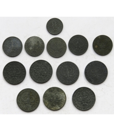 Generalne Gubernatorstwo, 1, 10, 20 groszy, 13 sztuk