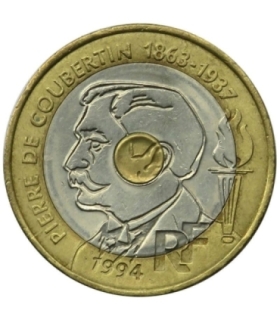 Francja, 20 franków okolicznościowe Komitet Olimpijski, 1994 r.