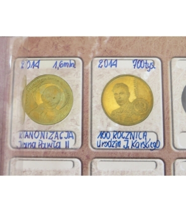 Pełny zestaw monet 2 zł GN 1995-2014, 260 szt.  + album