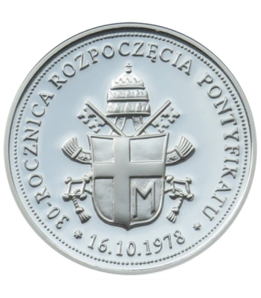 Polska, Jan Paweł II, 30 rocznica pontyfikatu, 2008, srebro Ag999