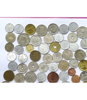 Monety Azja - Japonia, Chiny, Singapur i inne, zestaw 103 sztuki