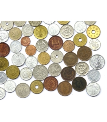 Monety Azja - Japonia, Chiny, Singapur i inne, zestaw 103 sztuki