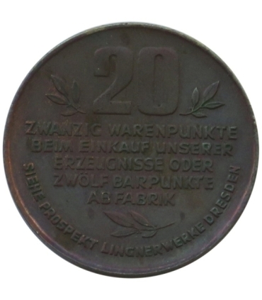 Niemcy, żeton 20 warenpunkte, Fabryka Karl Lingner
