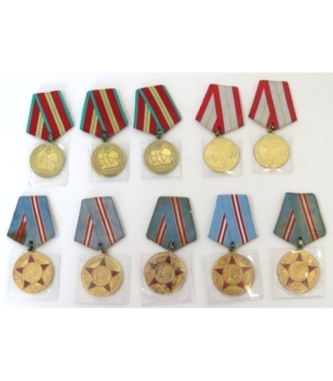 Medale ZSRR, 50, 60, 70 lat sił zbrojnych - zestaw 10 sztuk