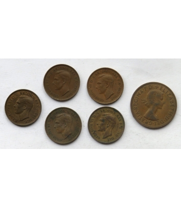 Wielka Brytania 1/2 korony, szylingi, pensy, zestaw 145 sztuk, 1948-1967