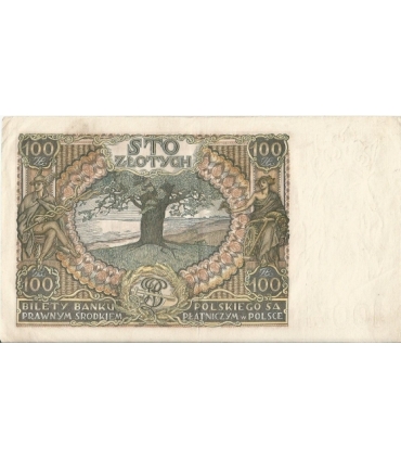 Banknot 100 zł 1934 rok, seria A.I. 6832929, stan 3+