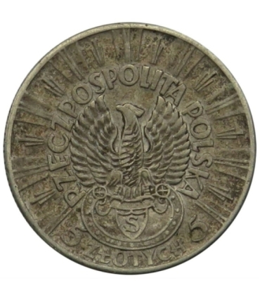 5 złotych Piłsudski Orzeł Strzelecki 1934, stan 3