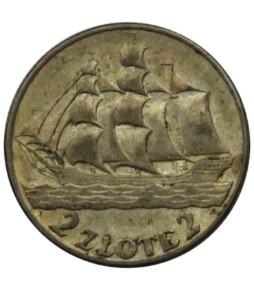 2 zł Żaglowiec 1936, stan 3