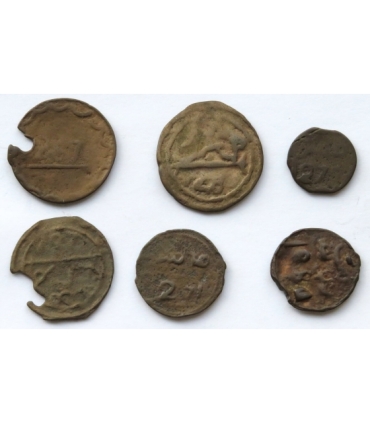 Maroko, 6 monet z lat 1854-1870 AD (1271-1287AH)